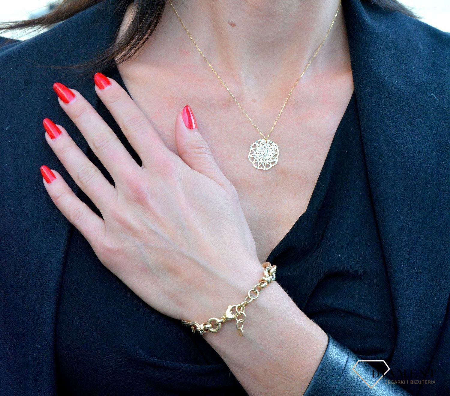 Złoto bransoletka 585 przeplatane, równe ogniwka DIA-BRA-4154-585 (1).jpg