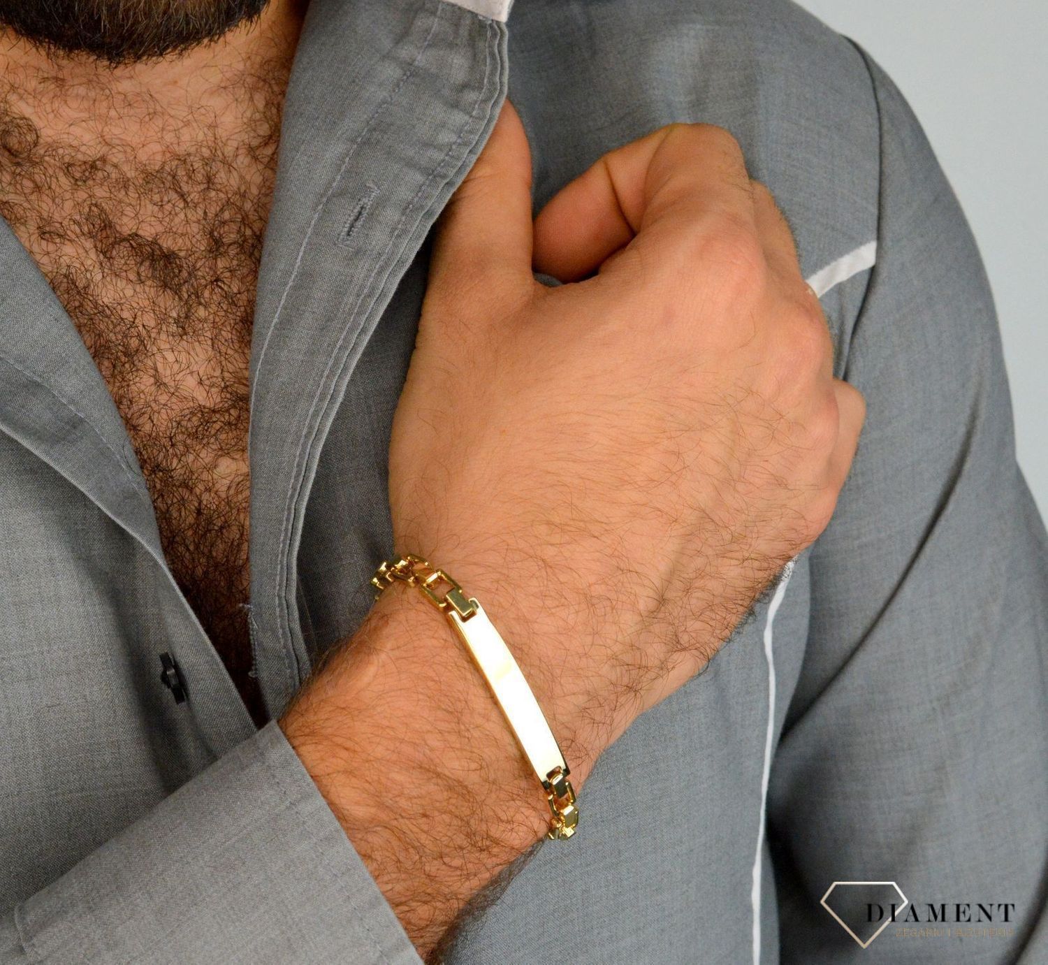 Złota bransoletka szeroka z blaszką do graweru DIA-BRA-4155-585 (1).jpg