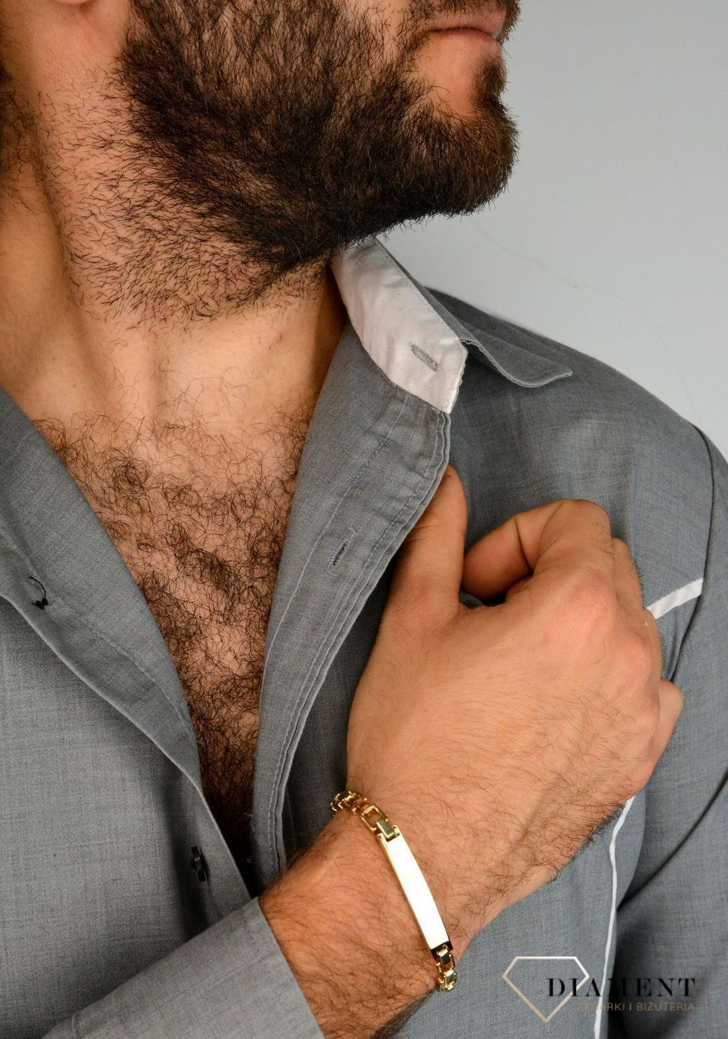 Złota bransoletka szeroka z blaszką do graweru DIA-BRA-4155-585 (1).jpg