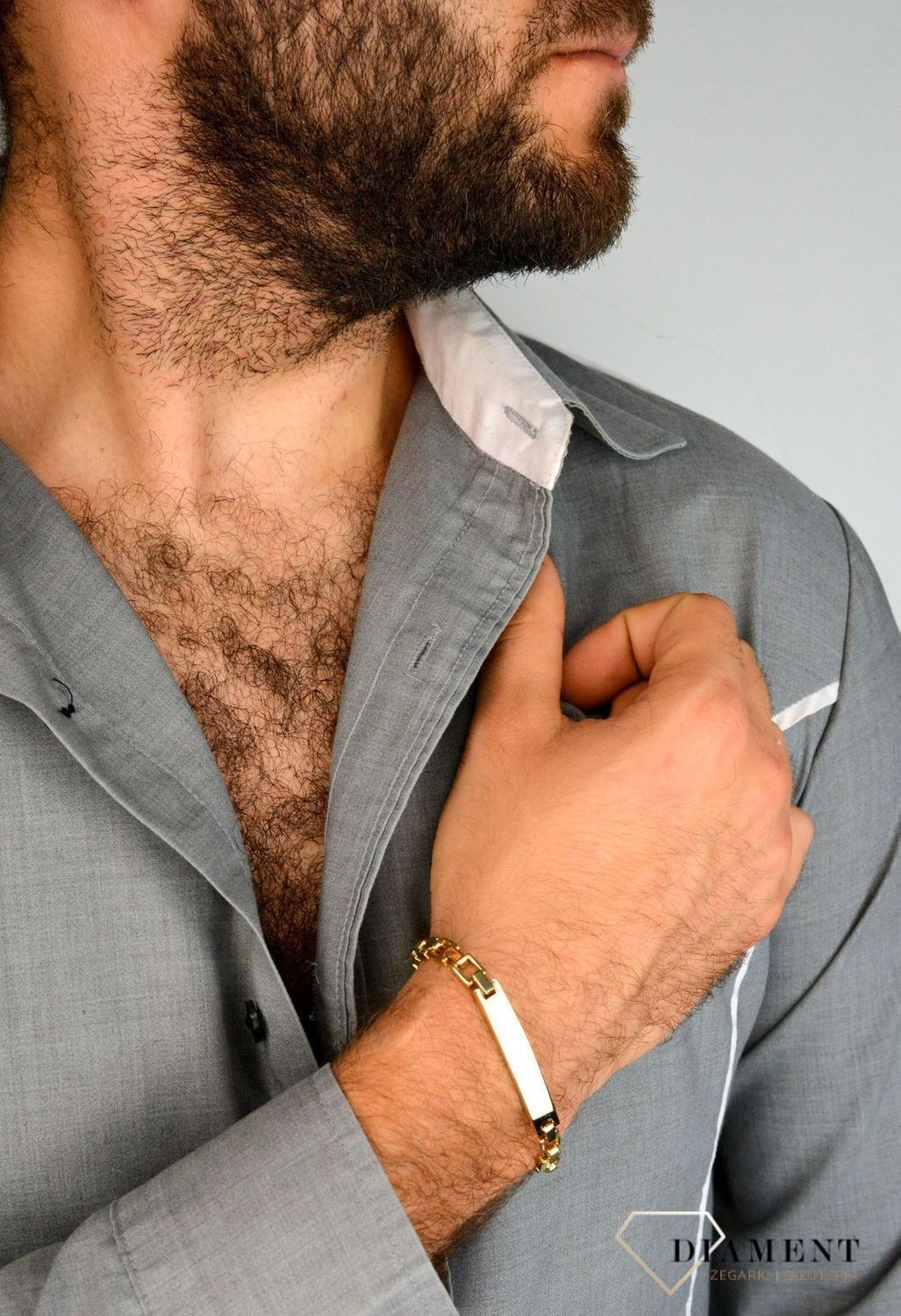 Złota bransoletka szeroka z blaszką do graweru DIA-BRA-4155-585 (1).jpg