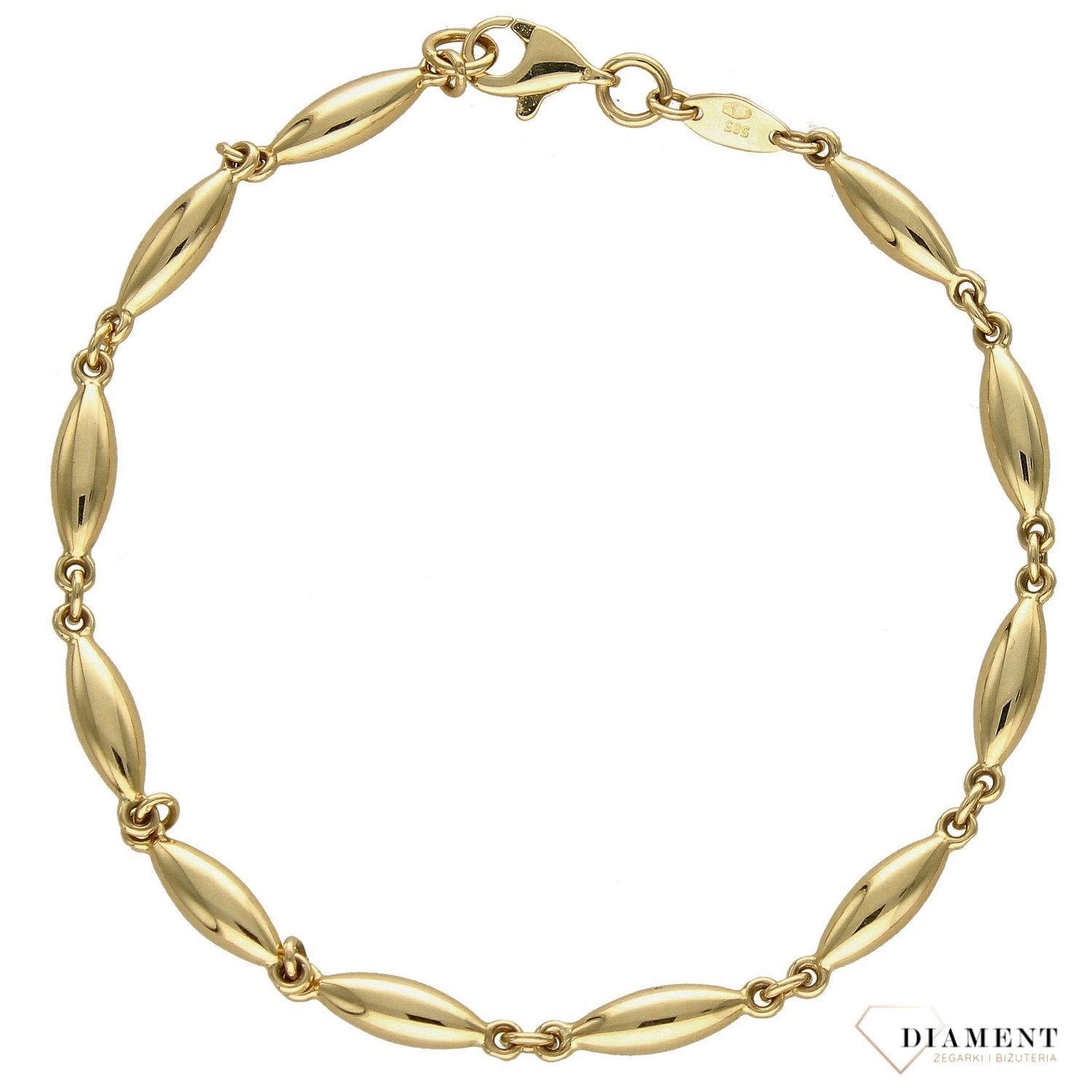 Złota bransoletka równe elementy o nowoczesnym wyglądzie DIA-BRA-4255-585. Ponadczasowa, klasyczna biżuteria (1).jpg