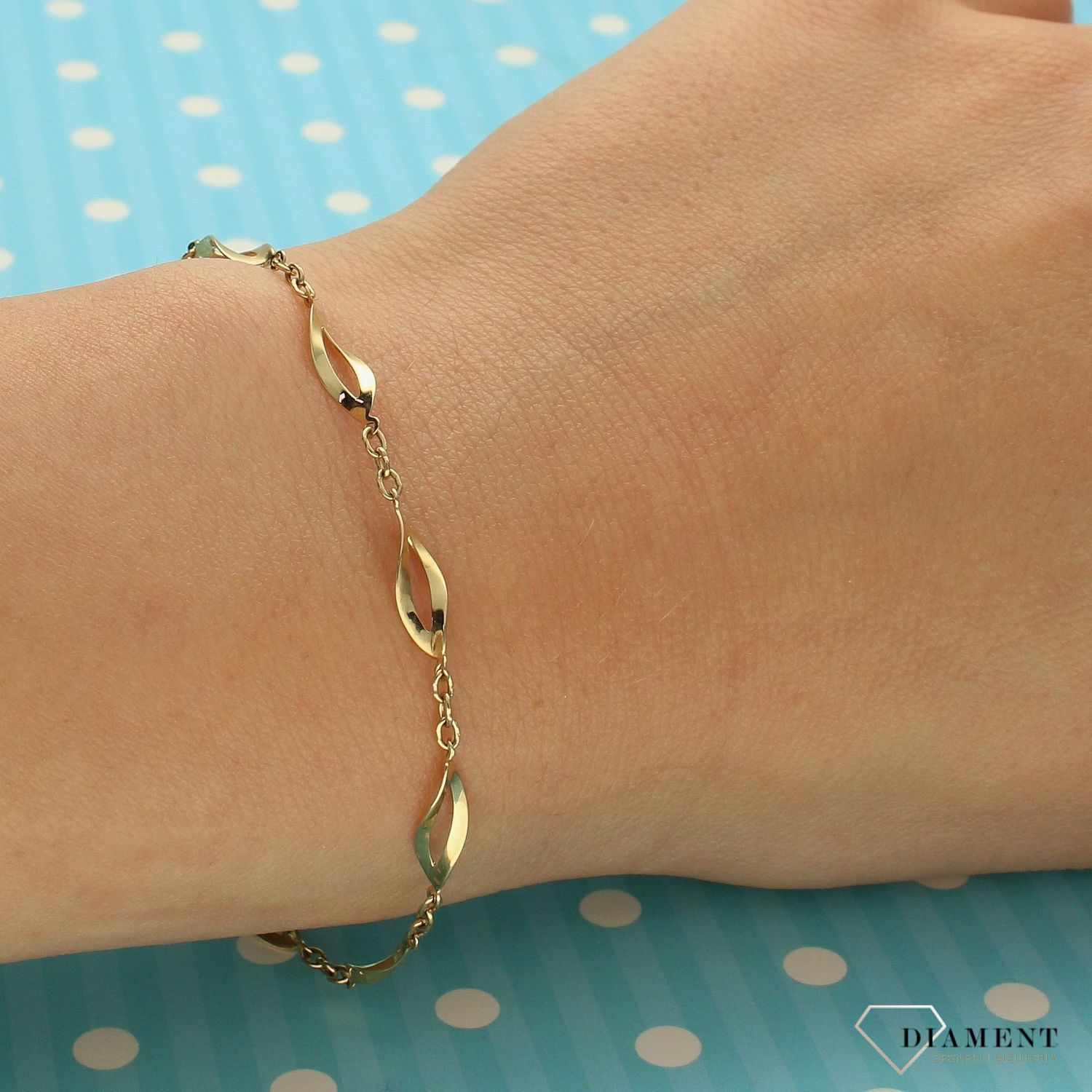 Złota bransoletka z nowoczesnymi wzorami DIA-BRA-4258-585 (1).jpg