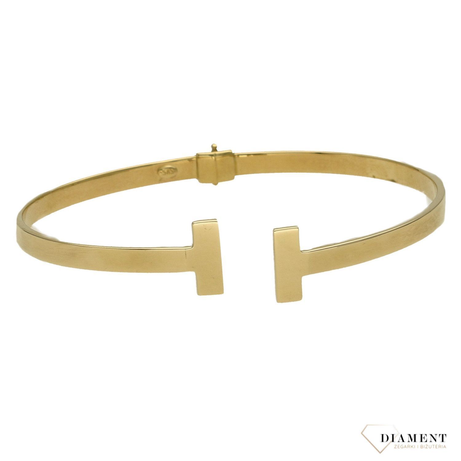 Złota bransoletka sztywna z gładkimi blaszkami DIA-BRA-4287-585 (1).jpg
