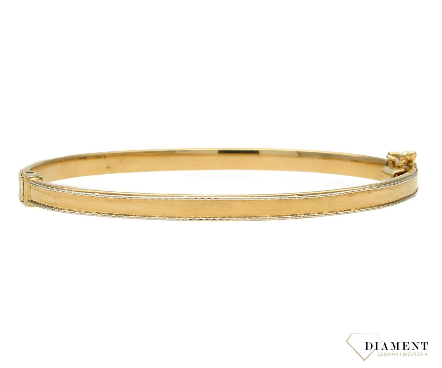 Złota bransoletka sztywna z grawerowanym brzegiem białe złoto DIA-BRA-4302-585 (1).jpg