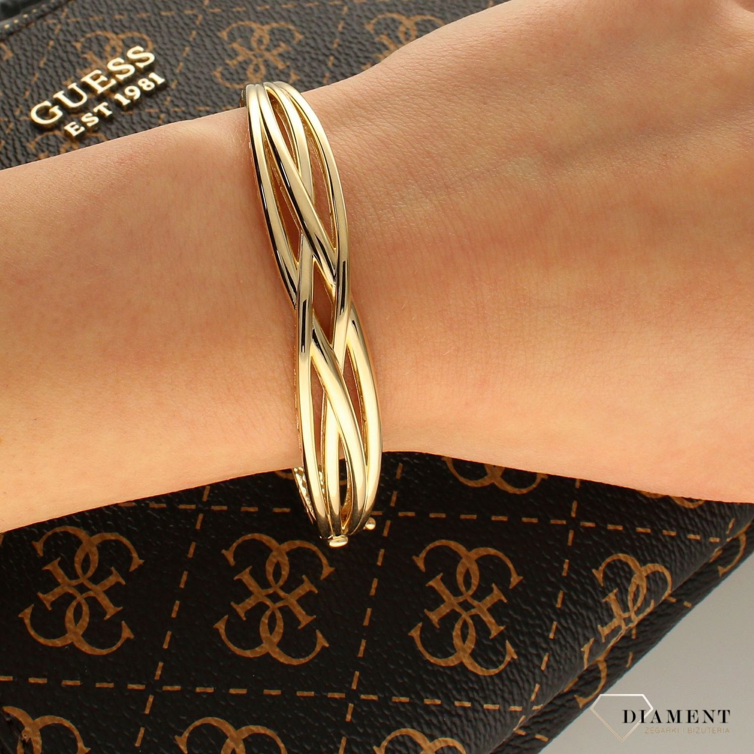 Złota bransoletka sztywna z efektownym zdobieniem DIA-BRA-4378-585 (1).jpg