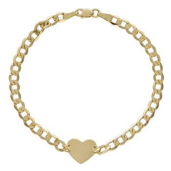 Złota bransoletka pancerka z serduszkiem 'Wytrwała miłość' DIA-BRA-4387-585. Ponadczasowa, klasyczna biżuteria, w której harmonijne wzory wspaniale łączą się z blaskiem żółtego złota (1).jpg
