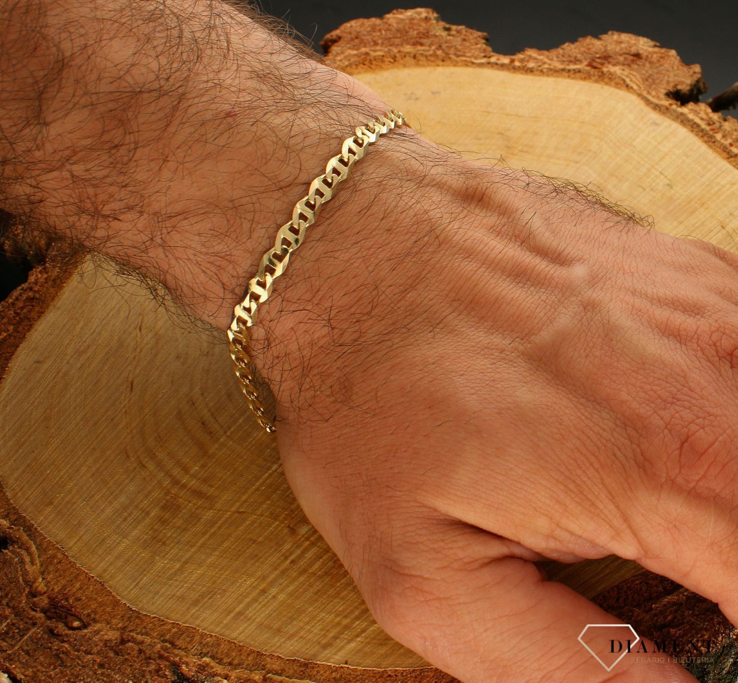 Złota bransoletka męska Gucci 5 mm DIA-BRA-4532-585. Złota bransoletka męska Gucci 5 mm.  Splot jest bardzo charakterystyczny i elegancki, lubiany zarówno przez panie, jak i panów (1).jpg