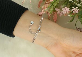 Elegancka bransoletka damska ze srebra próby 925, splot spinaczowy, długość 17 cm + 3 cm, waga 2,70 g, zapięcie na karabińczyk. Idealna na prezent.4.jpg