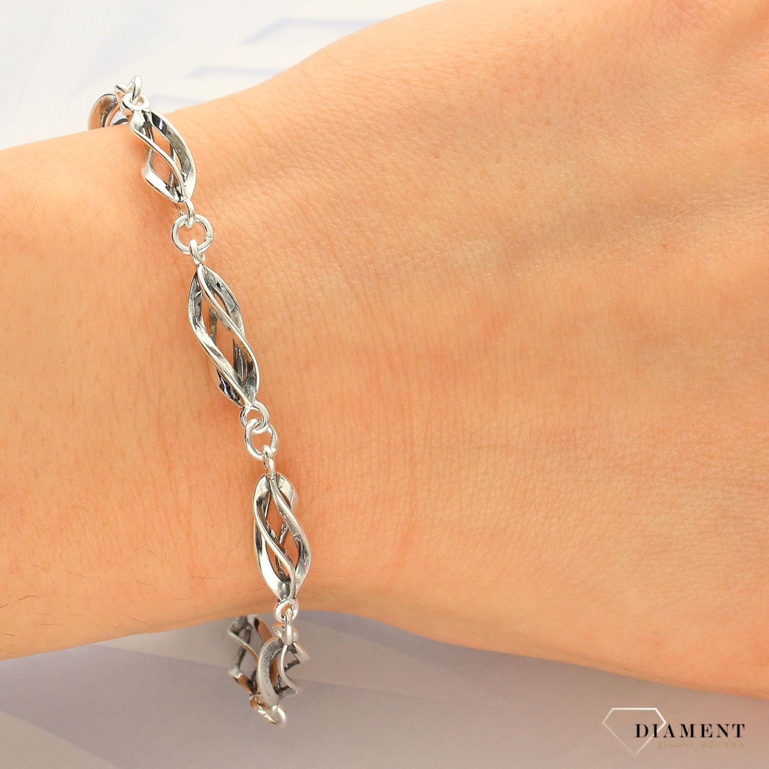 Srebrna bransoletka pofalowane oczka 925 DIA-BRA-4649-925 (2).jpg