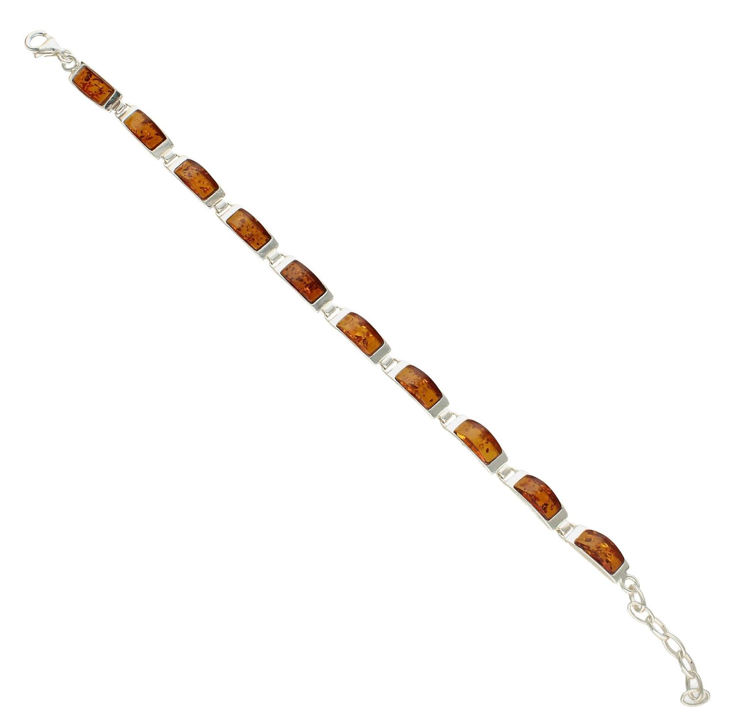Srebrna bransoletka bursztyn bałtycki o brązowym odcieniu DIA-BRA-4695-925 (1).jpg