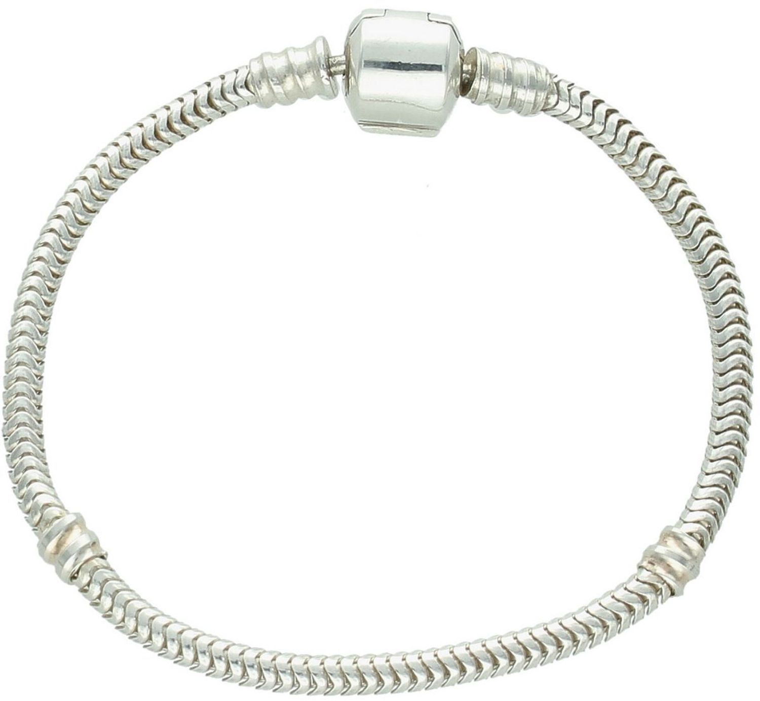 Elegancka srebrna bransoletka próby 925 typu Pandora modułowa, długość 16 cm, waga 8,48 g, zapięcie na zatrzask. Idealna do dodawania charmsów, prezent i uniwersalny dodatek do codziennych 1.jpg