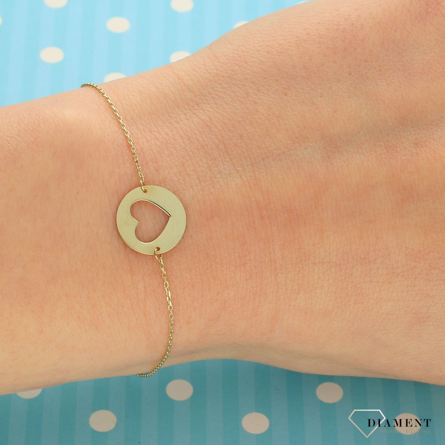 Złota bransoletka 375 kółeczko z serduszkiem DIA-BRA-47K50-FOB0024-Y-375 (1).jpg