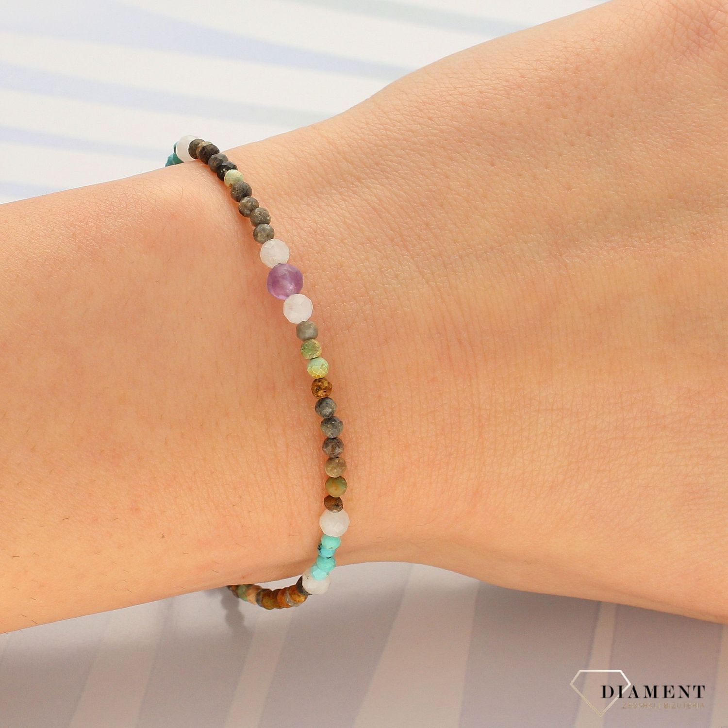 Bransoletka do znaku zodiaku- Ryby ametyst, kamień księżycowy, szafir, turkus DIA-BRA-4851-925 (1).jpg