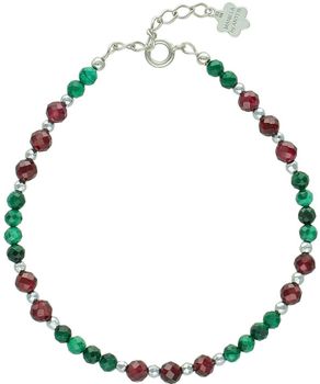 Bransoletka znak zodiaku Skorpion – granat, hematyt, malachit srebro 925 DIA-BRA-4854-925.jpg