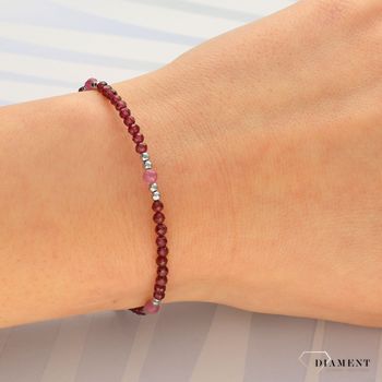 Bransoletka do znaku zodiaku- Baran hematyt, granat, turmalin różowy DIA-BRA-4859-925 (2).jpg