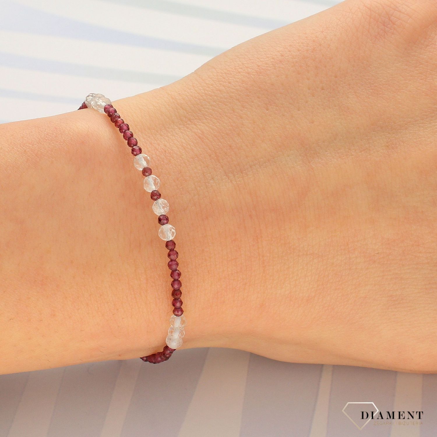 Bransoletka do znaku zodiaku- Lew kryształ górski, topaz, granat DIA-BRA-4860-925 (1).jpg