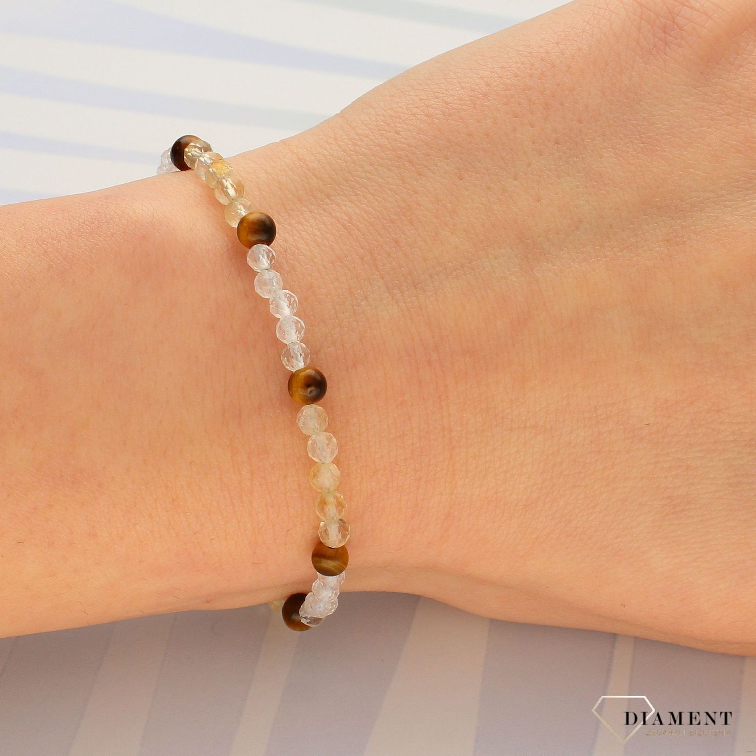 Bransoletka do znaku zodiaku Bliźnięta tygrysie oko, topaz, cytryn DIA-BRA-4861-925 (1).jpg