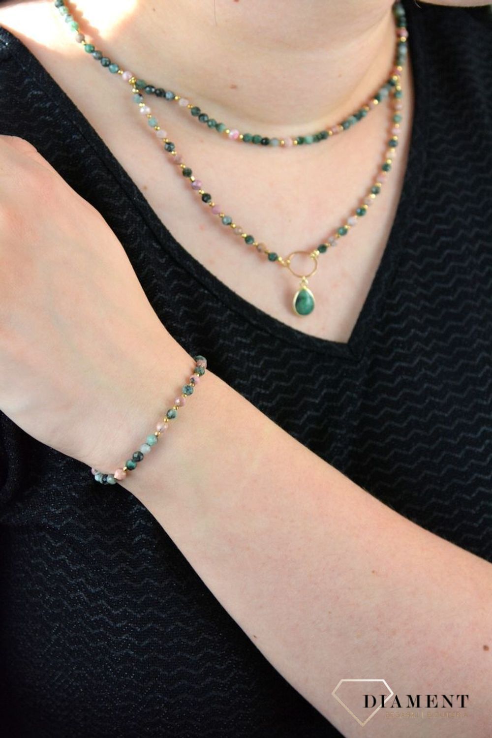 Bransoletka szmaragd, rodonit, hematyt DIA-BRA-4863-925.jpg