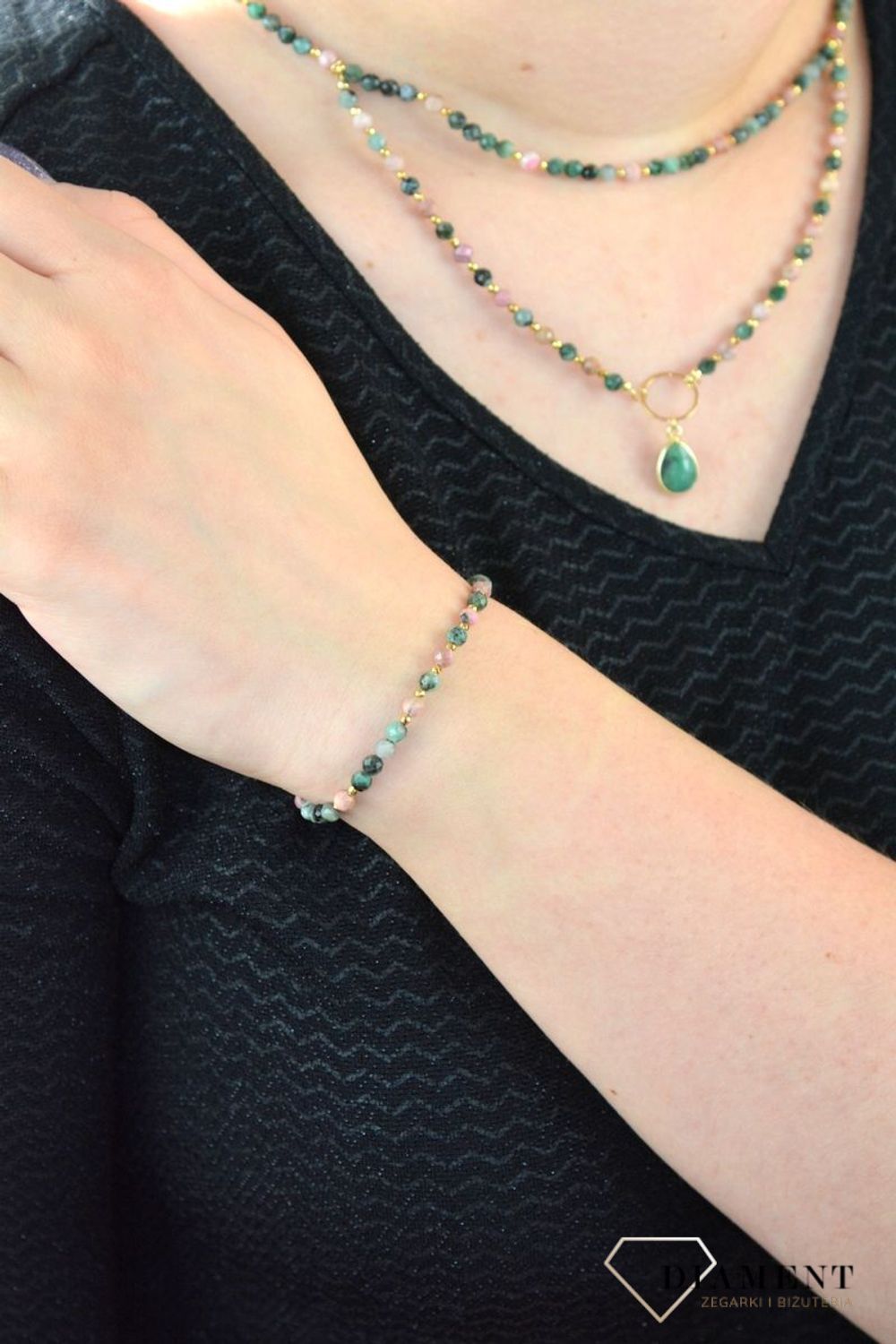 Bransoletka szmaragd, rodonit, hematyt DIA-BRA-4863-925.jpg