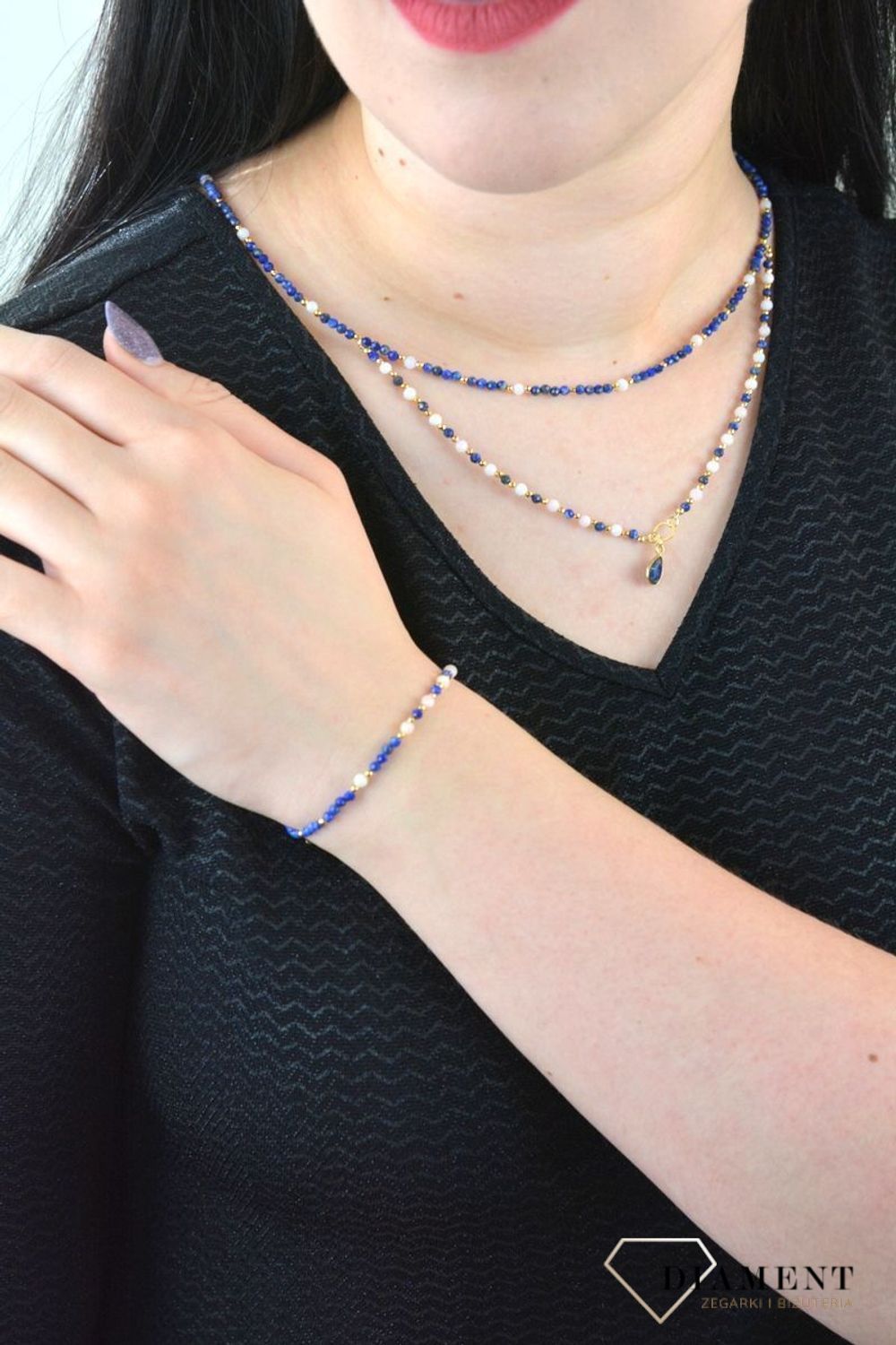 Bransoletka damska kamienie naturalne lapis,opal hematyt DIA-BRA-4865-925.jpg