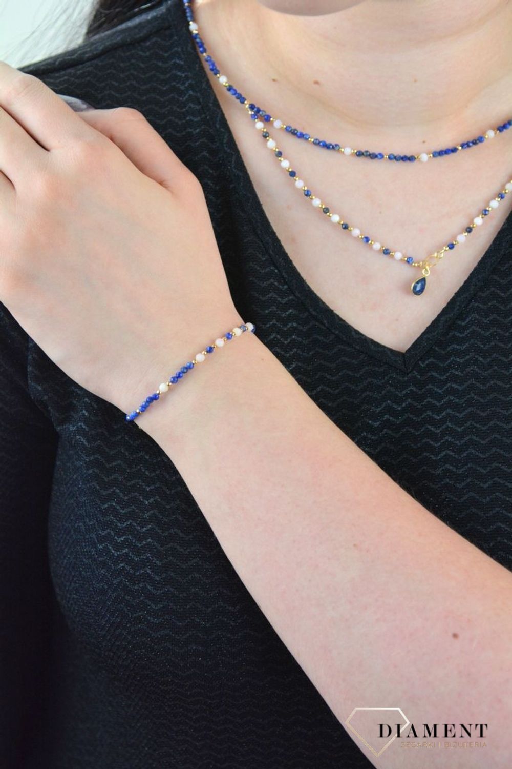 Bransoletka damska kamienie naturalne lapis,opal hematyt DIA-BRA-4865-925.jpg