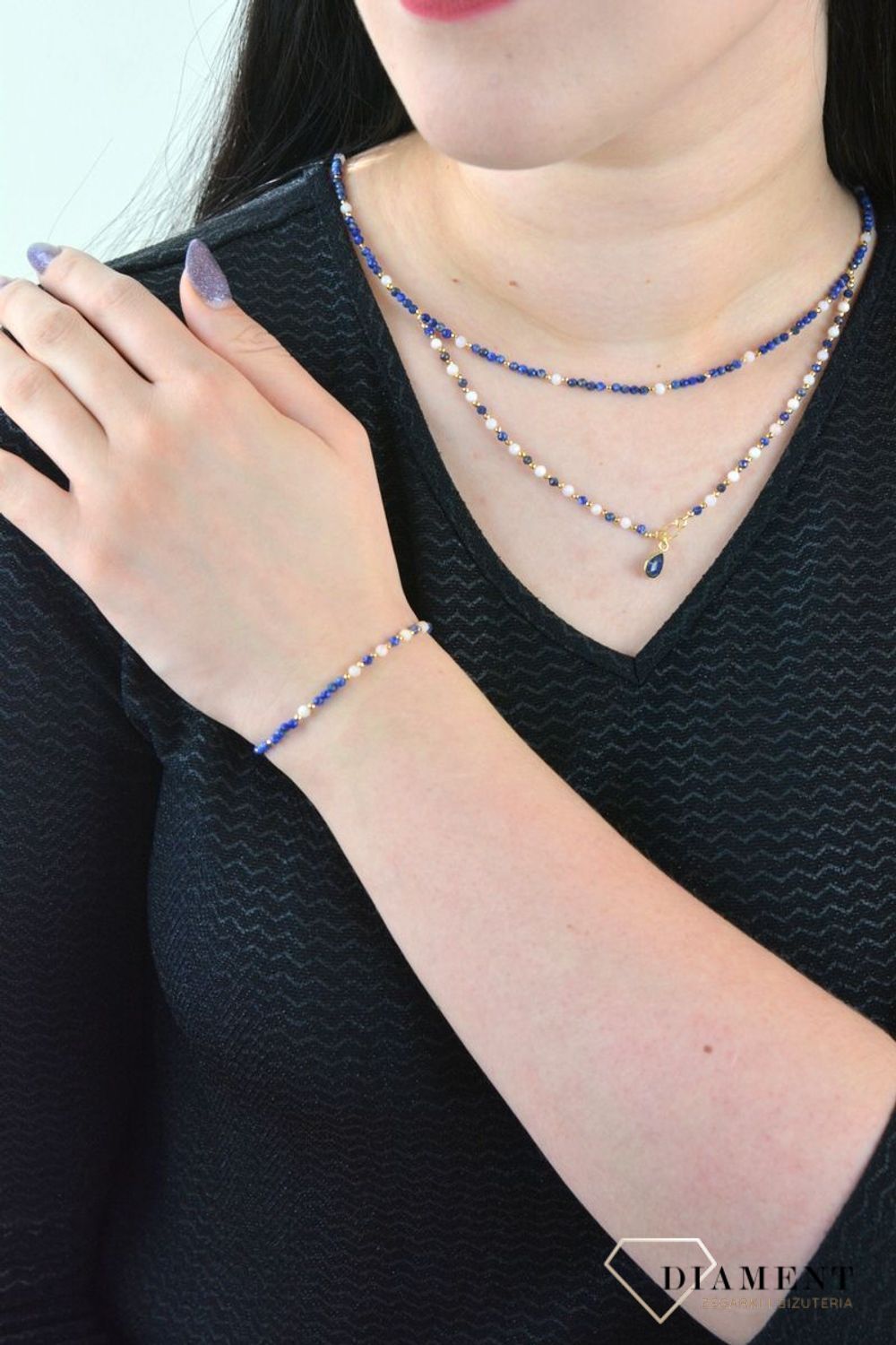 Bransoletka damska kamienie naturalne lapis,opal hematyt DIA-BRA-4865-925.jpg