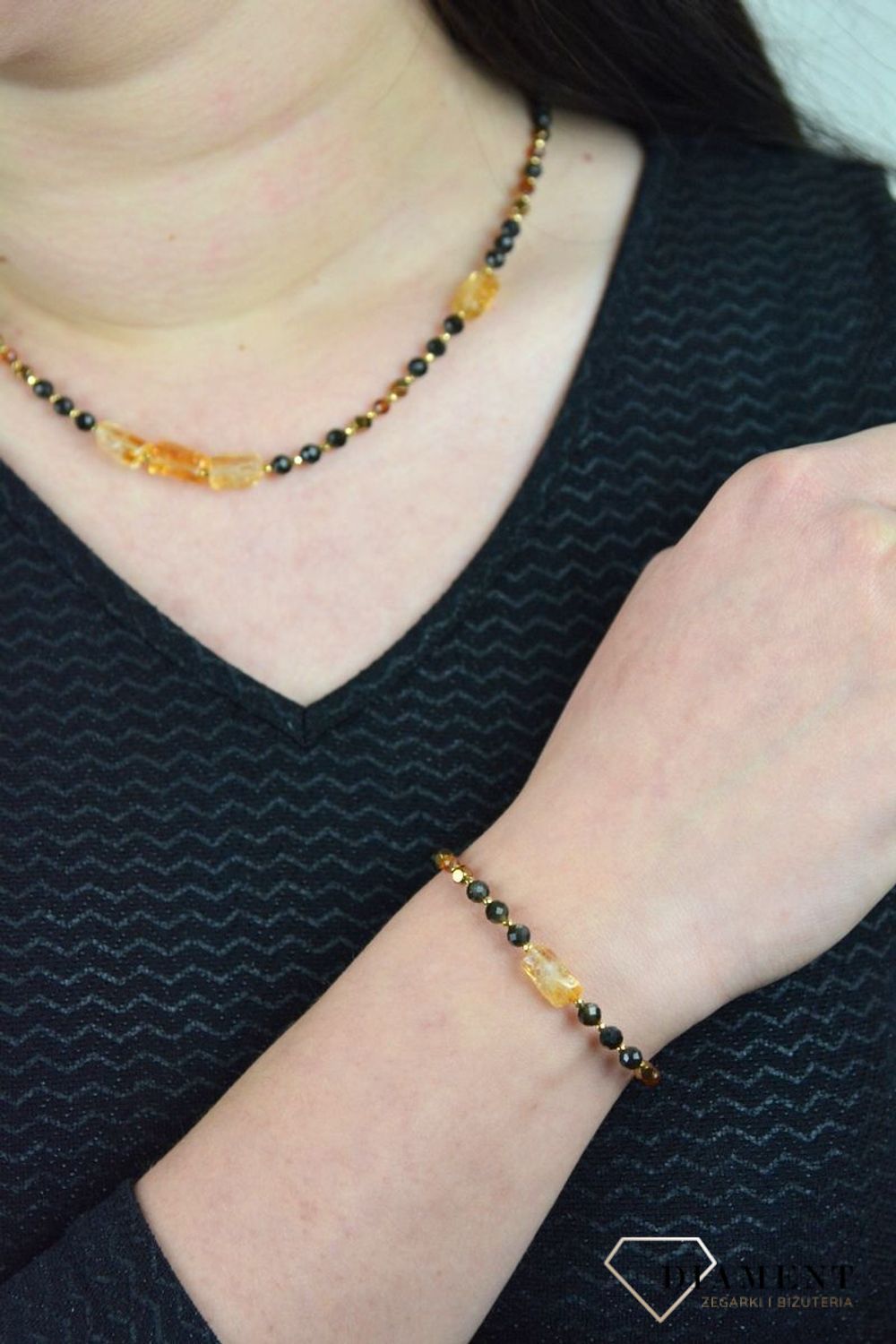 Bransoletka damska obsydian, cytryn, hessonit DIA-BRA-4870-925.jpg