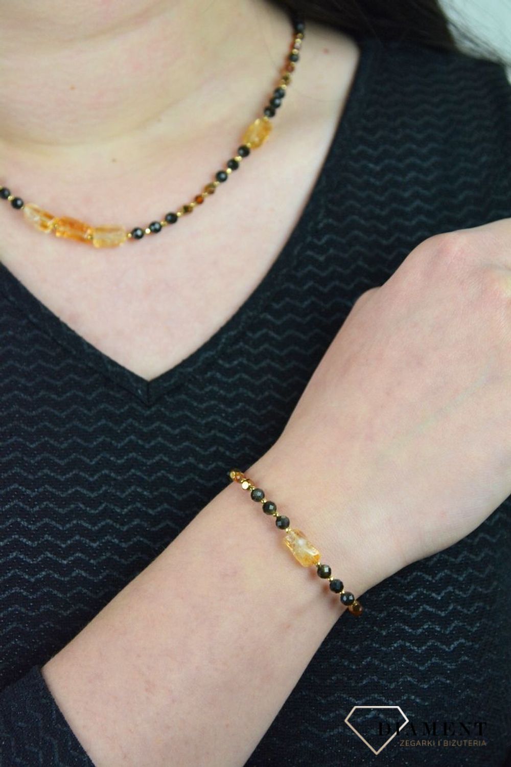 Bransoletka damska obsydian, cytryn, hessonit DIA-BRA-4870-925.jpg