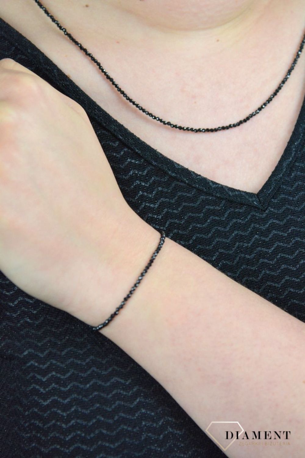 Bransoletka damska kamienie naturalne spinel DIA-BRA-4876-925. Urokliwa bransoletka składająca się z drobnych kamieni naturalnych.jpg