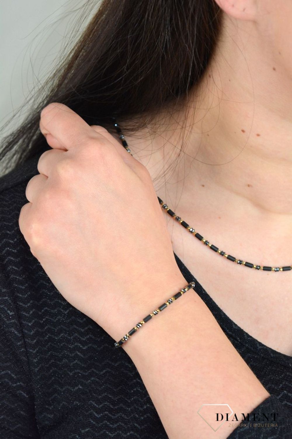 Bransoletka damska hematyt tytanowany DIA-BRA-4882-925.jpg