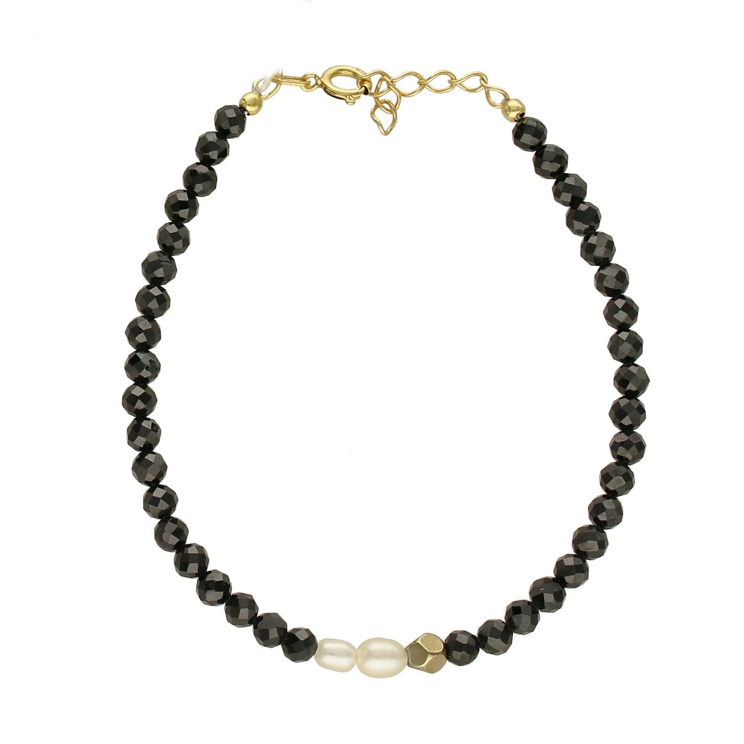 Bransoletka damska kamienie naturalne turmalin,perła,hematyt DIA-BRA-4884-925.jpg