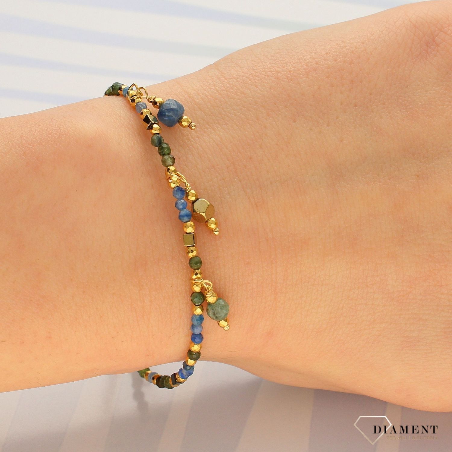 Bransoletka z kamieni naturalnych szmaragd, turmalin, kyanit, hematyt DIA-BRA-4889-925 (1).jpg