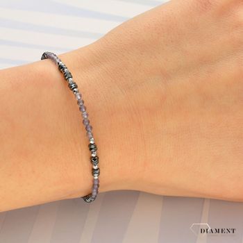 Bransoletka damska hematyt, kordieryt DIA-BRA-4891-925 (2).jpg