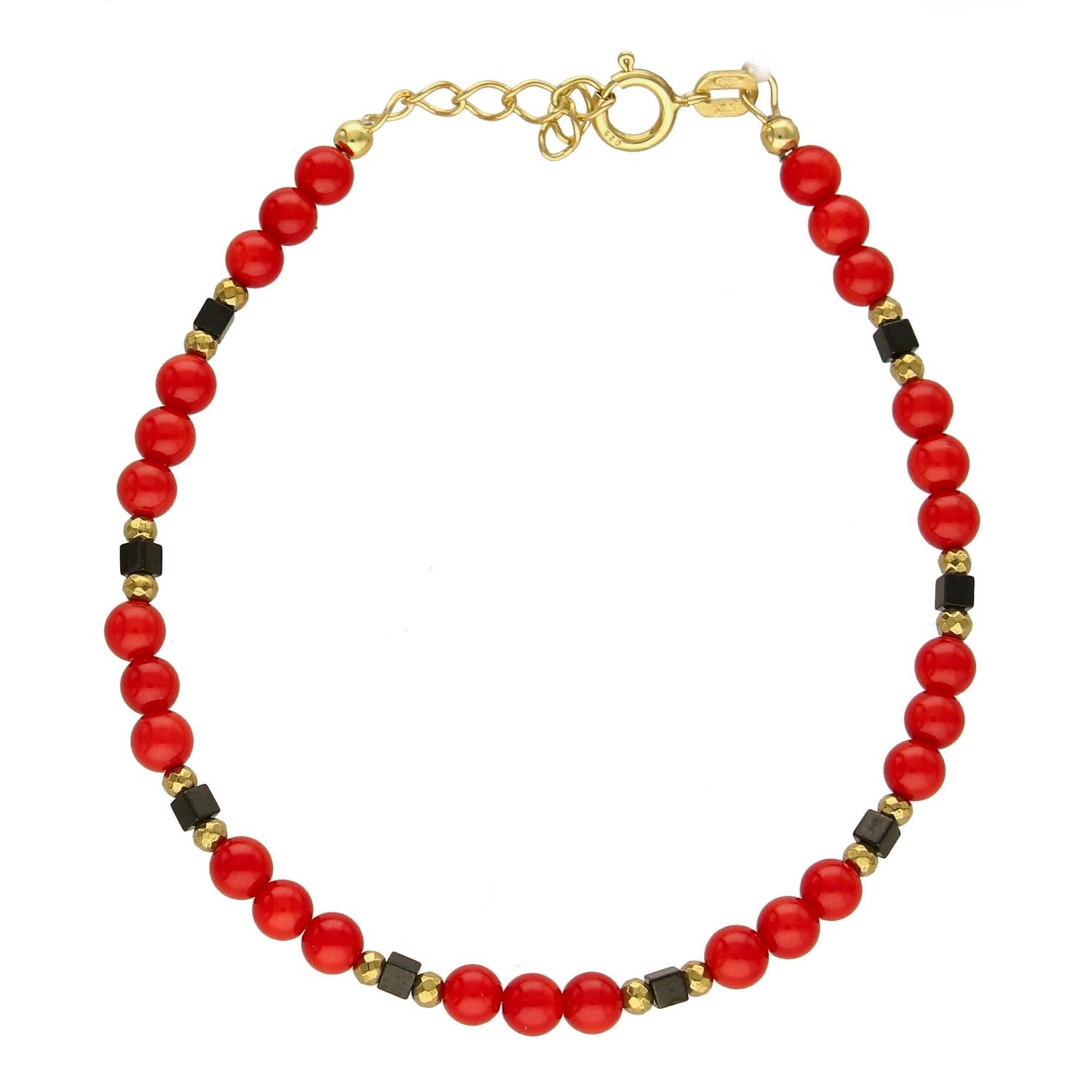 Bransoletka kamienie naturalne koral, hematyt DIA-BRA-4896-925 (1).jpg