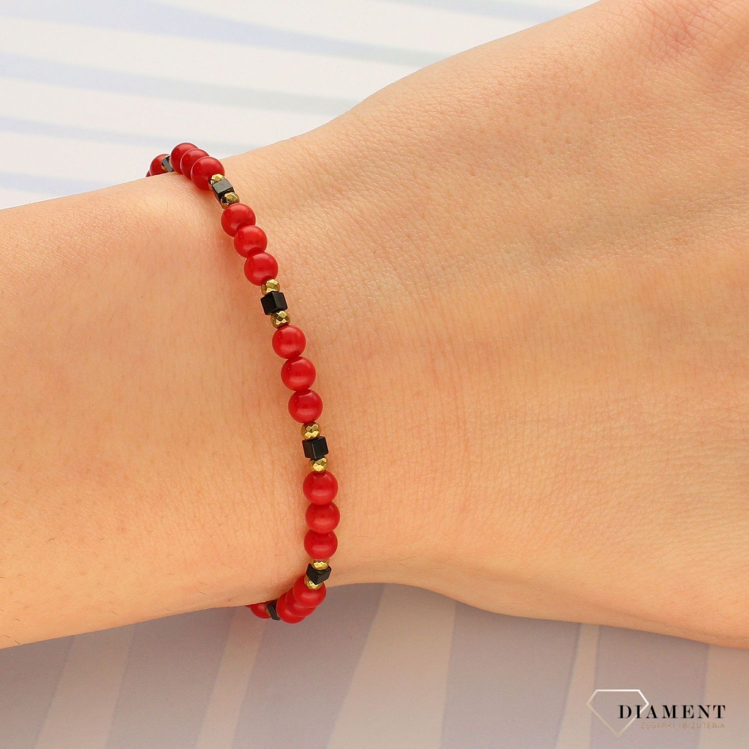 Bransoletka kamienie naturalne koral, hematyt DIA-BRA-4896-925 (1).jpg