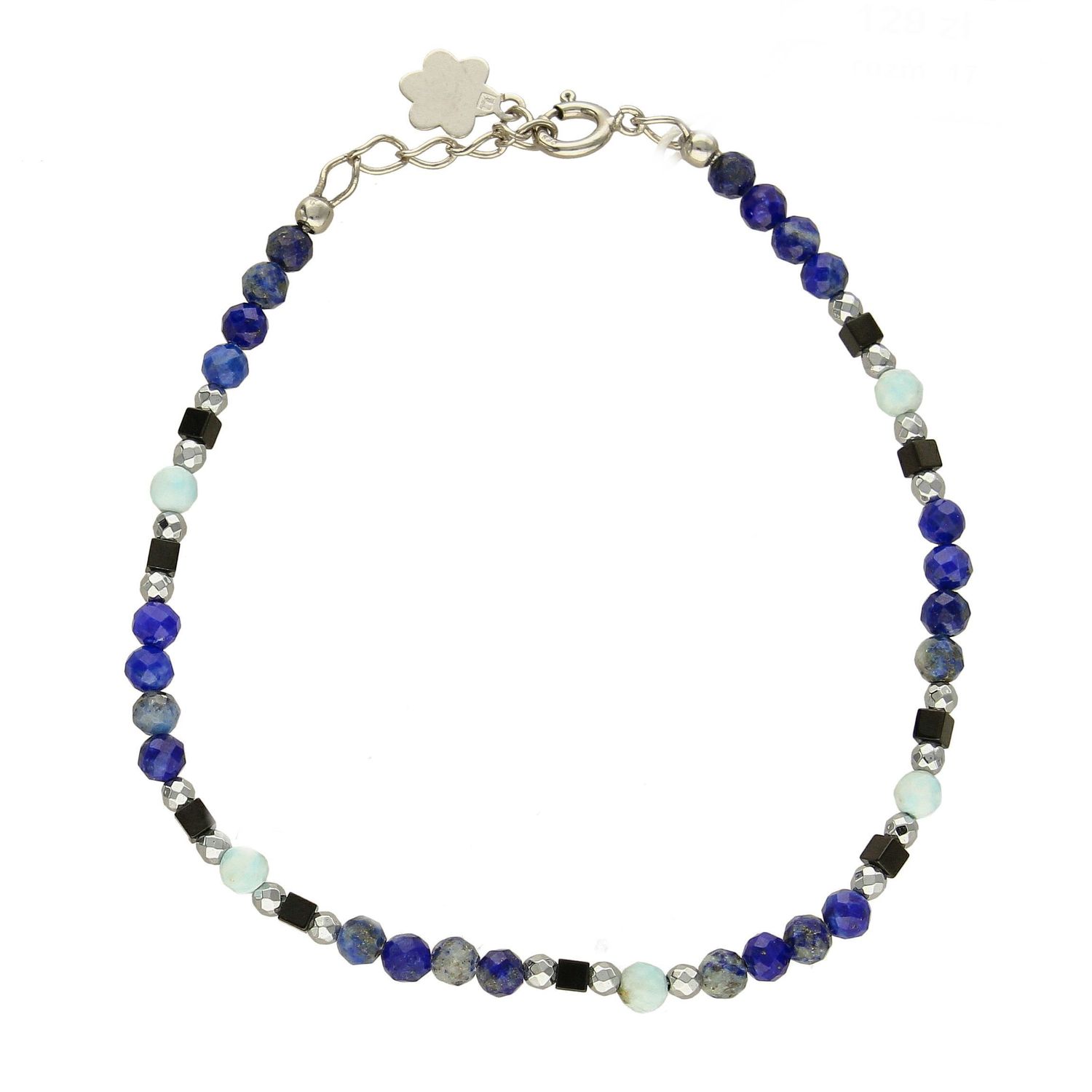 Bransoletka 'Odcienie błękitu' lapis, larimar, hematyt DIA-BRA-4903-925 (1).jpg