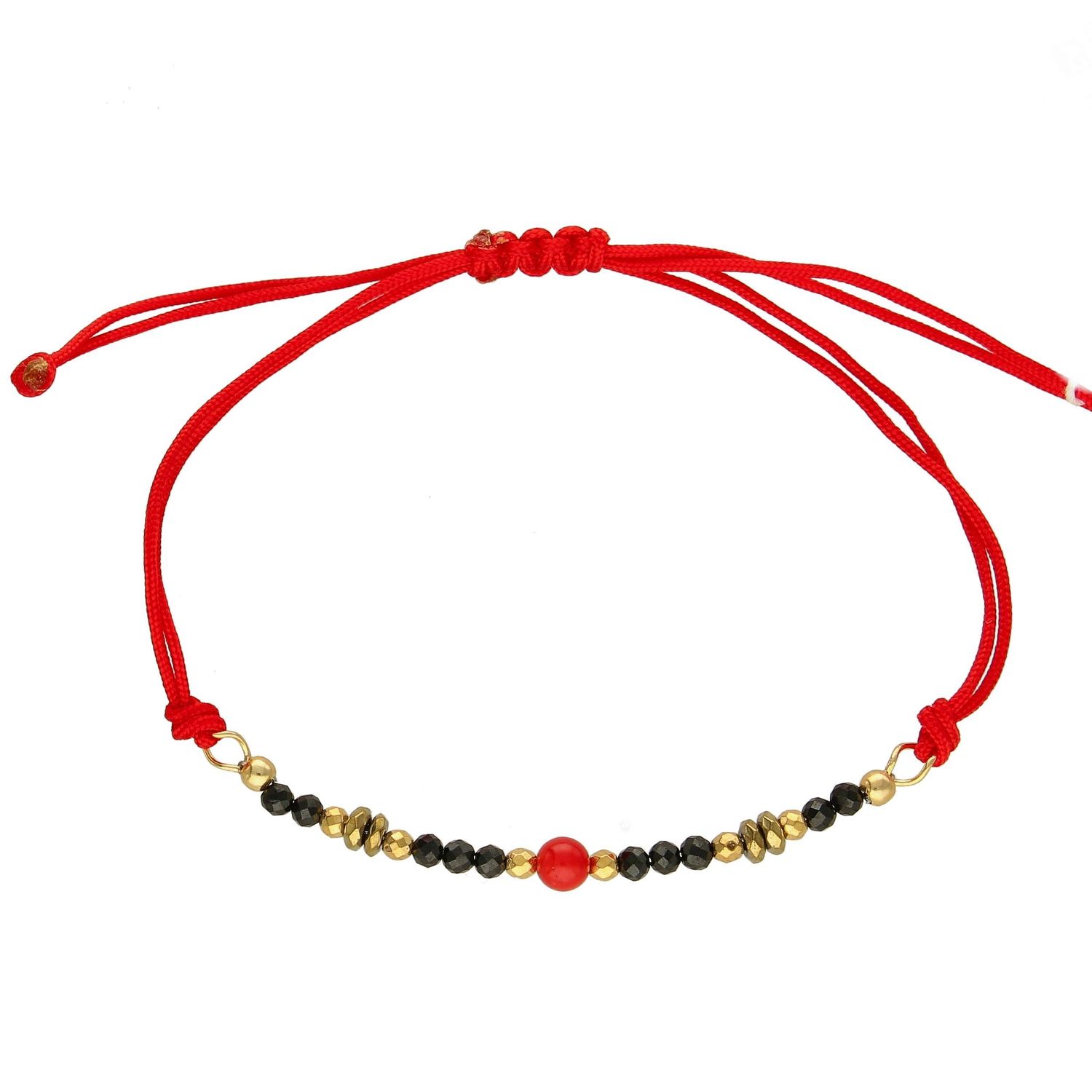 Bransoletka kamienie naturalne turmalin, koral, hematyt na sznureczku DIA-BRA-4908-925 (1).jpg