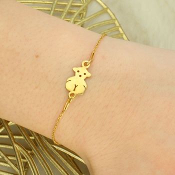 Pozłacana bransoletka damska z misiem Tousy - Srebro próba 925.jpg