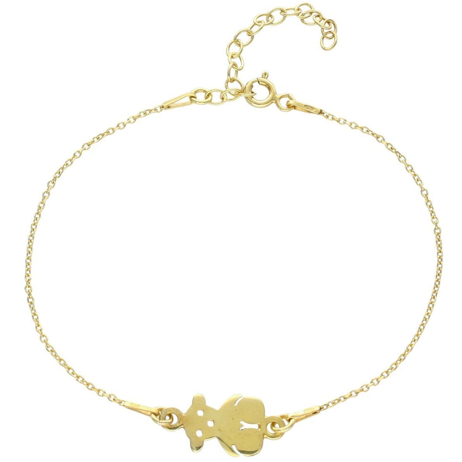 Złota bransoletka damska z misiem Tousy - Srebro próba 925.jpg