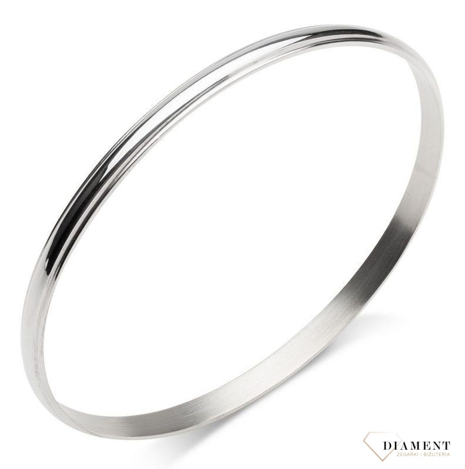 Sztywna szeroka srebrna bransoletka o gładkiej powierzchni DIA-BRA-5331-925.jpg