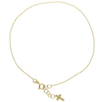 Złota bransoletka na nogę z krzyżykiem 585 DIAMENT DIA-BRA-5367-585.jpg