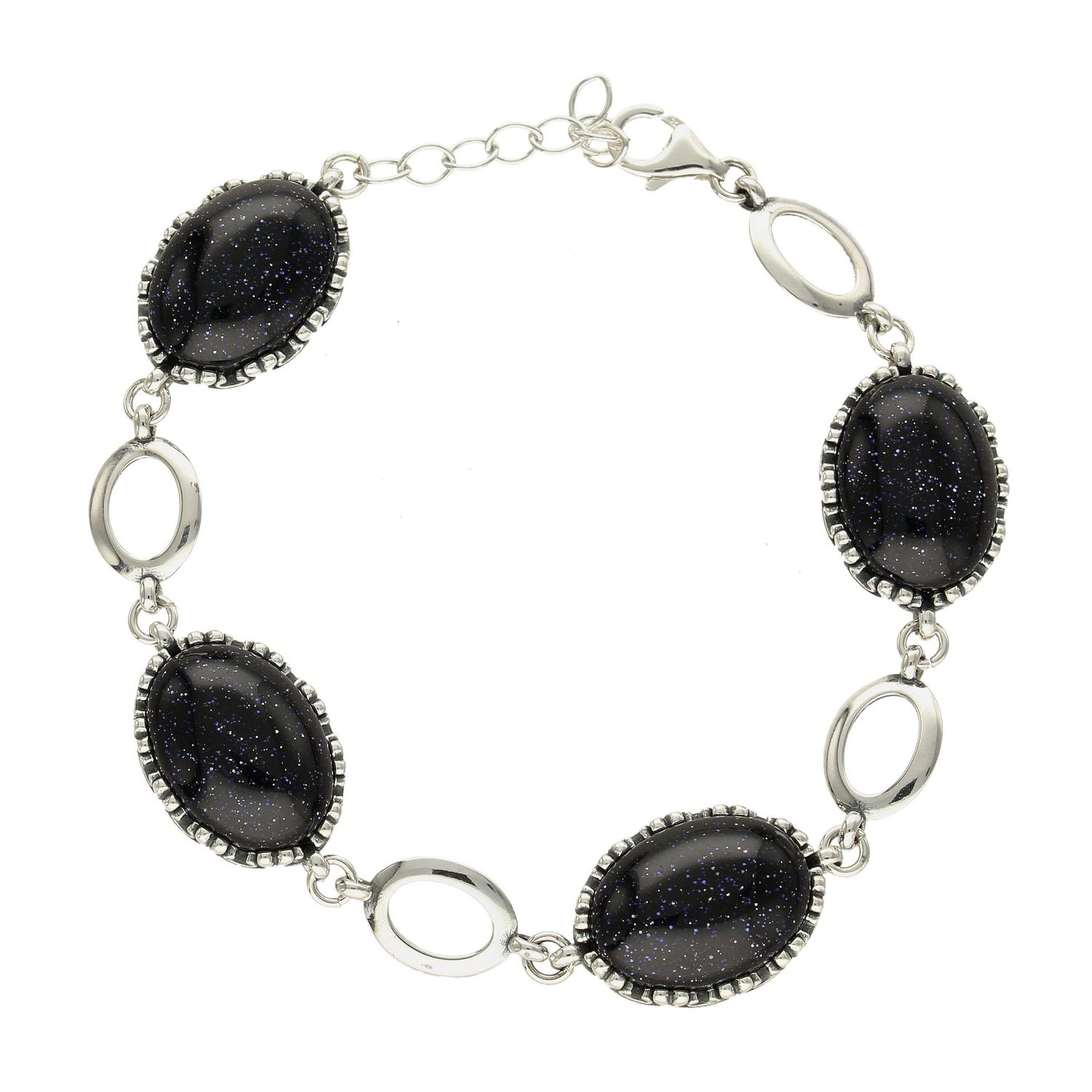 Bransoletka srebrna z kamieniem 'Noc Kairu w ornamencie' DIA-BRA-5492-925 (1).jpg