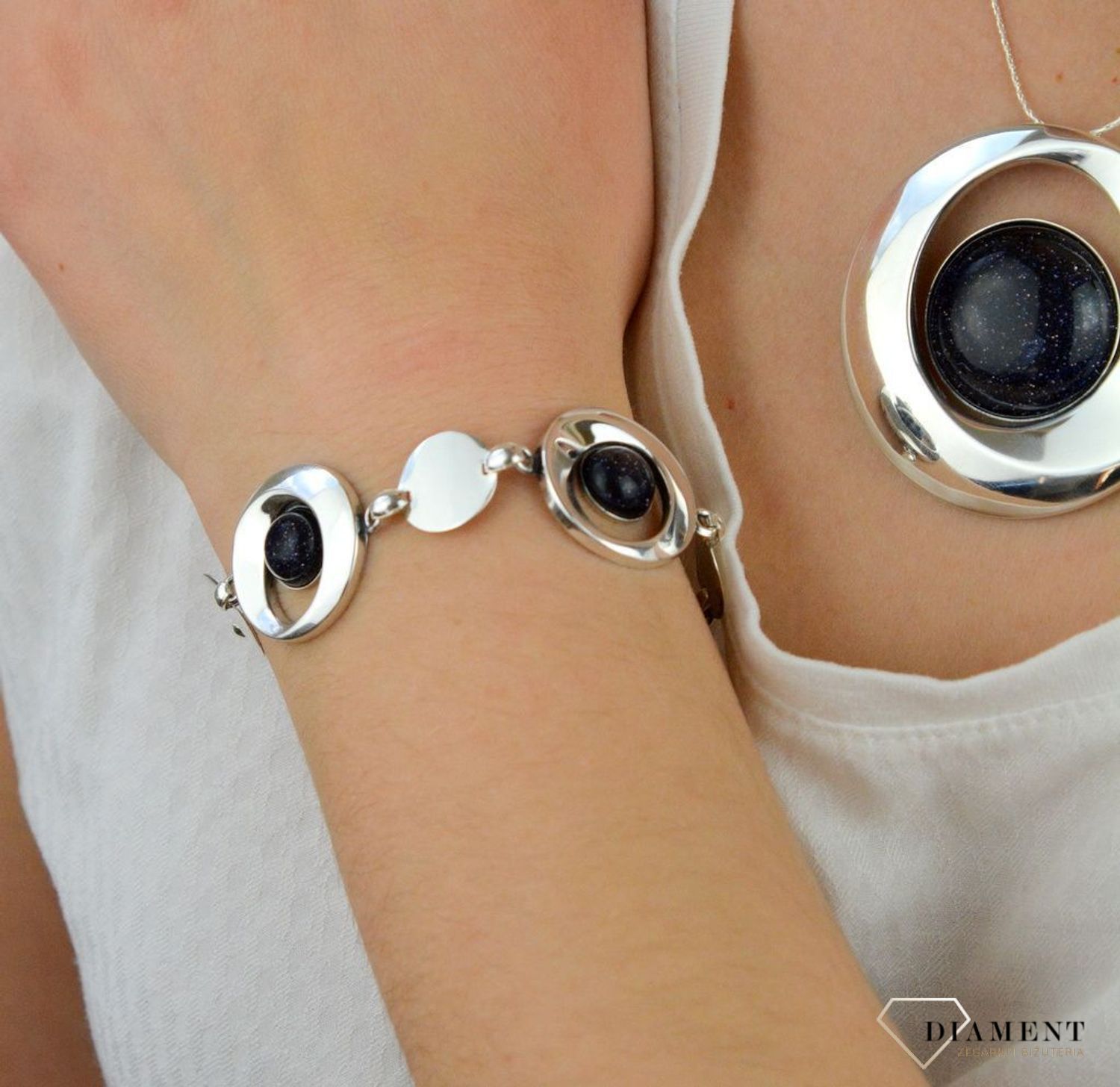 Srebrna bransoletka okrągłe ogniwka Noc Kairu DIA-BRA-5494-925 (1).jpg
