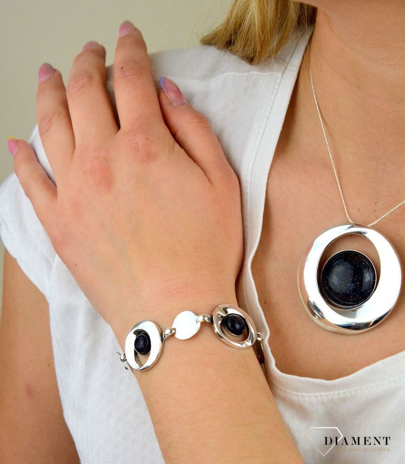 Srebrna bransoletka okrągłe ogniwka Noc Kairu DIA-BRA-5494-925 (1).jpg