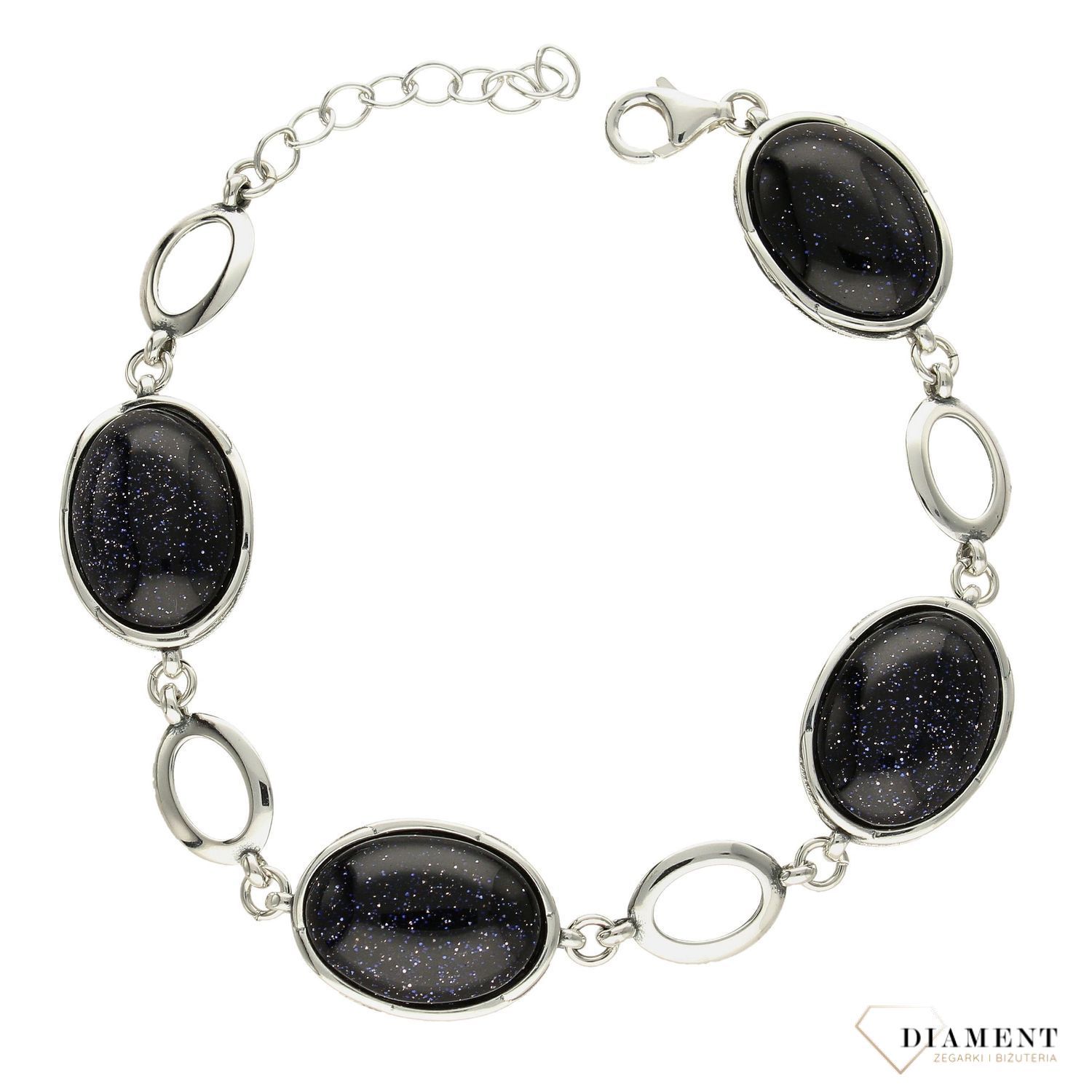 Srebrna bransoletka z kamieniem Noc Kairu DIA-BRA-5495-925.jpg