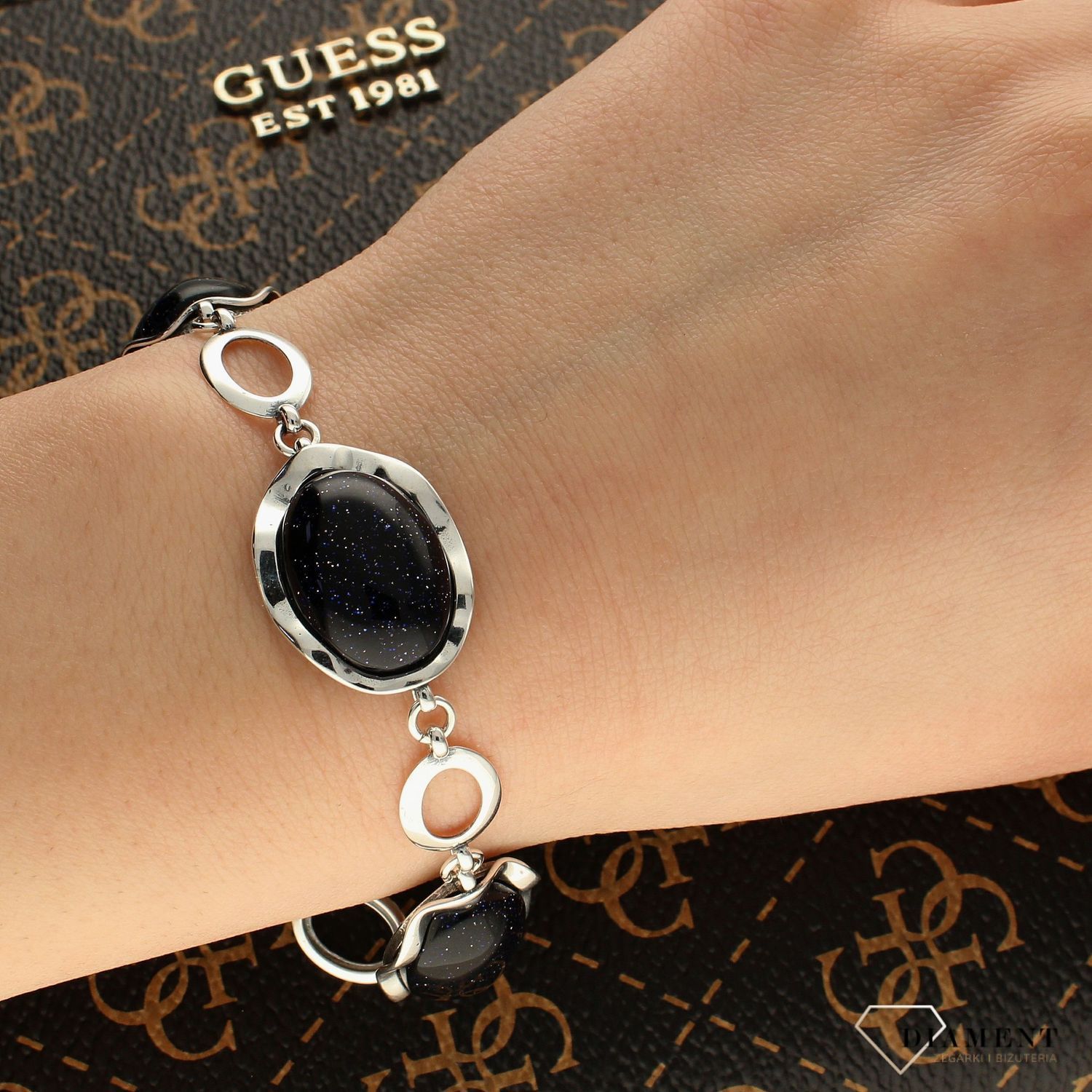 Srebrna bransoletka z kamieniem 'Noc Kairu na fali' DIA-BRA-5496-925 (2).jpg