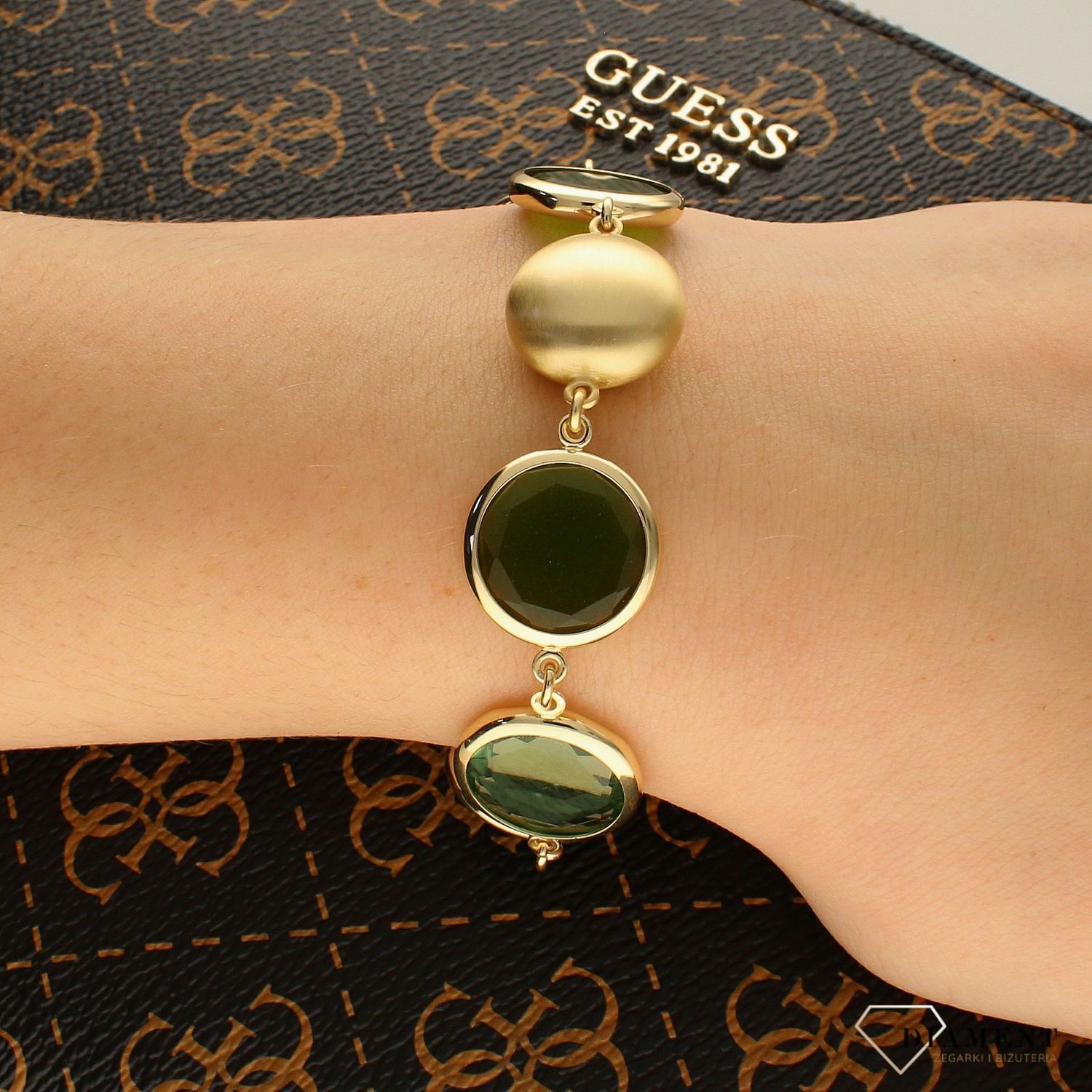 Pozłacana Bransoletka Dall'acqua Sublime Jadeit 925 DIAMENT DIA-BRA-5551-925.jpg