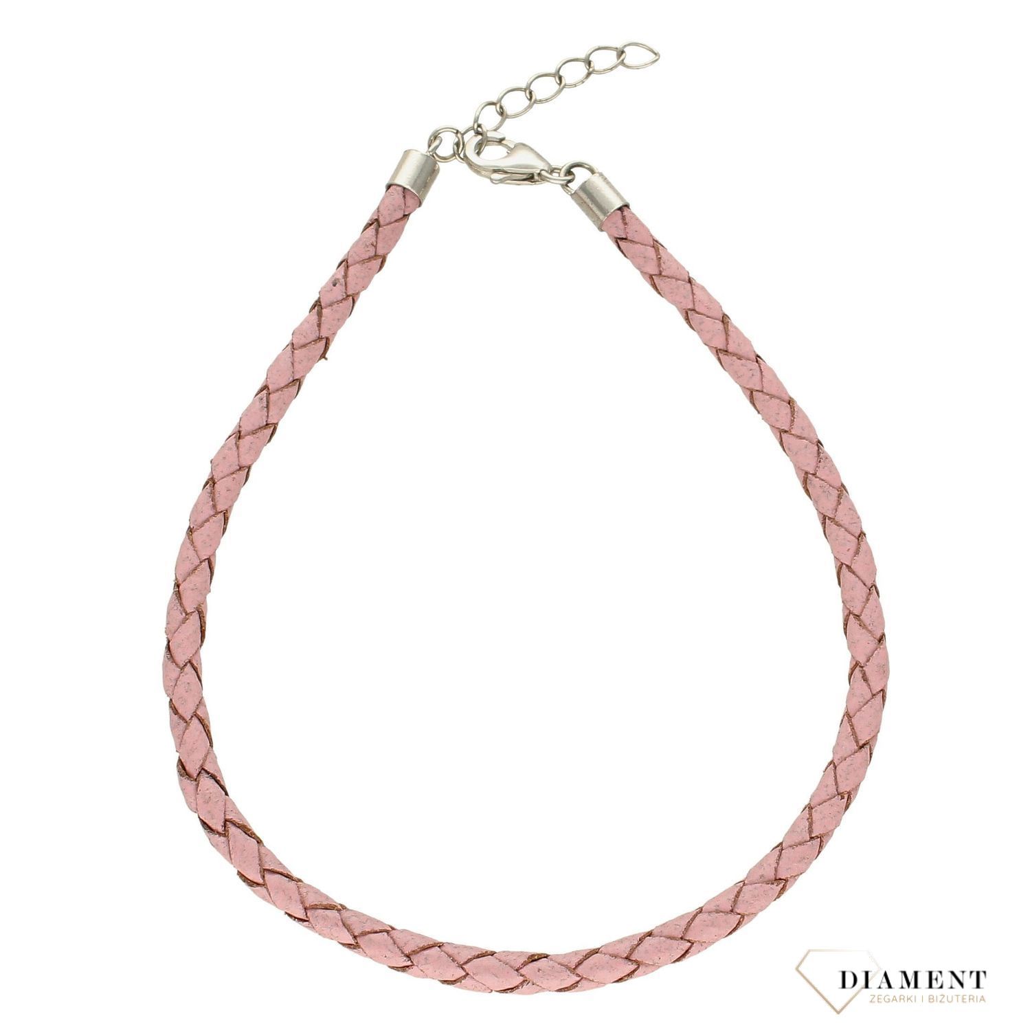 Bransoletka pleciona na rzemyku Różowa DIA-BRA-5603-925. Bransoletka damska w odważnym kolorze różowym, dopełni codzienną stylizację. Idealnie sprawdzi się na prezent dla kobiety, nastolatki czy nawet mał.jpg