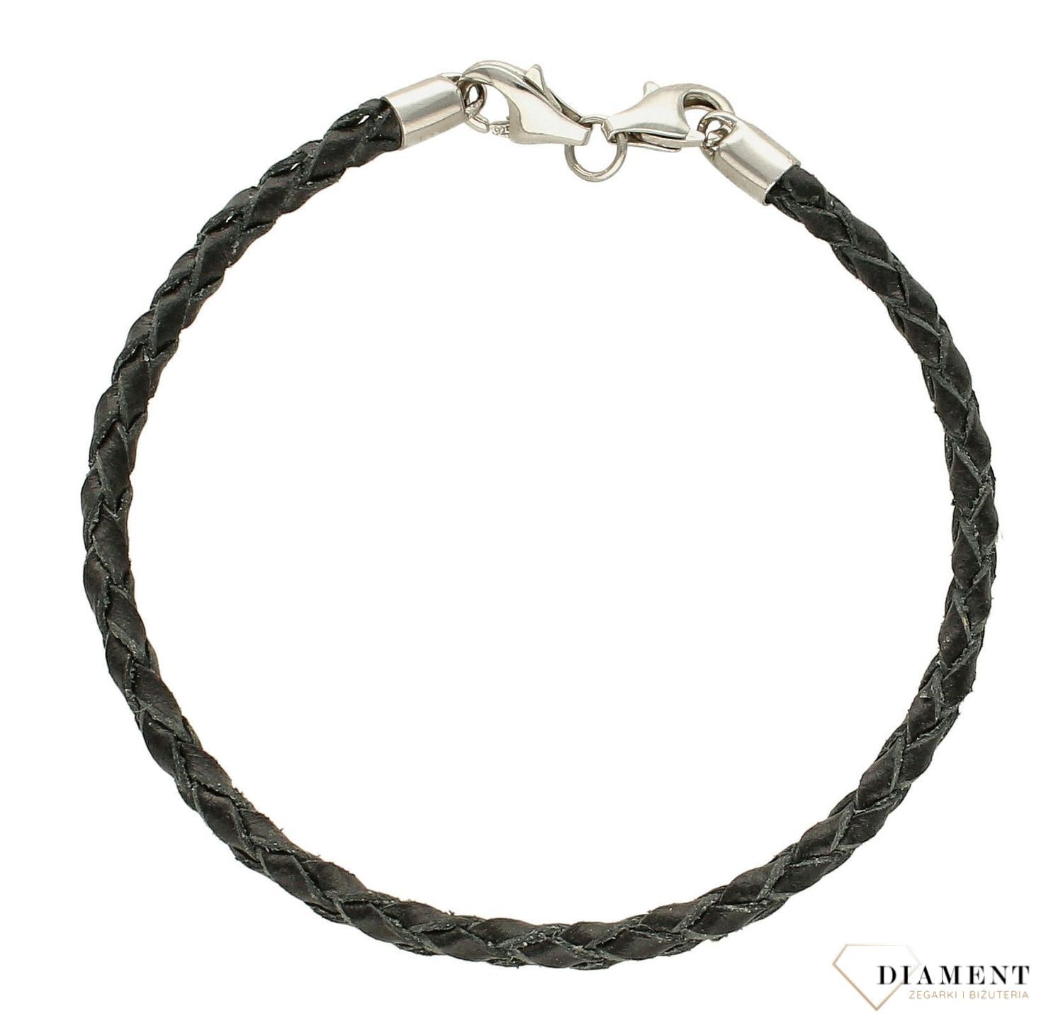 Bransoletka pleciona na rzemyku Czarna IBNV112. Bransoletka pleciona na rzemyku Czarna. Bransoletka damska czarna, dopełni codzienną stylizację. Idealnie sprawdzi się na prezent dla kobiety, nastolatki lub.jpg