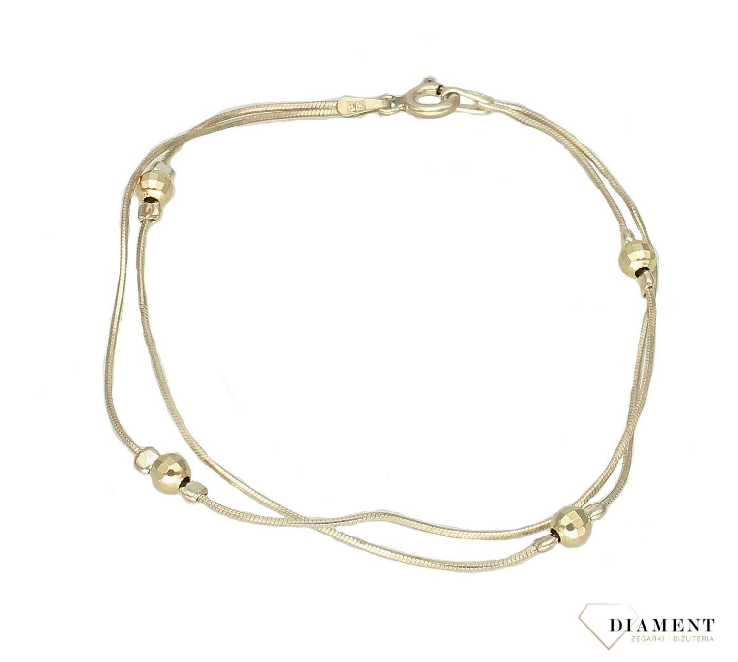 Srebrna bransoletka 'Podwójna żmijka' DIA-BRA-5624-925. Srebrna bransoletka żmijka. Srebrna bransoletka linka. Srebrna bransoletka z kuleczkami. Srebrna damska bransoletka. Bransoletka srebrna idealna na .jpg